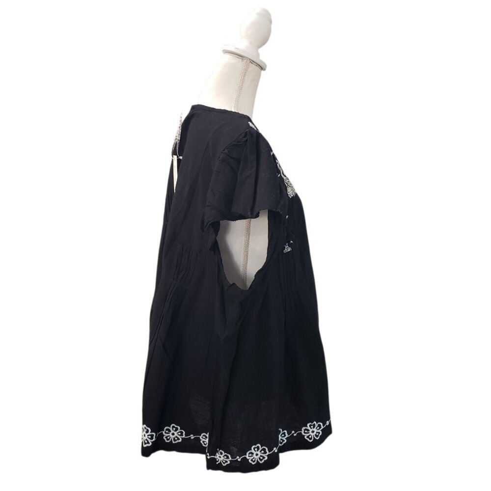Jennifer & Grace Black Embroidered Boho Top Size 3X NWT - Picture 4 of 10